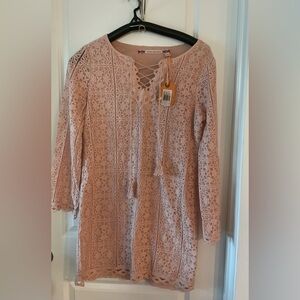 Chelsea & Violet Pink Lace Midi Dress